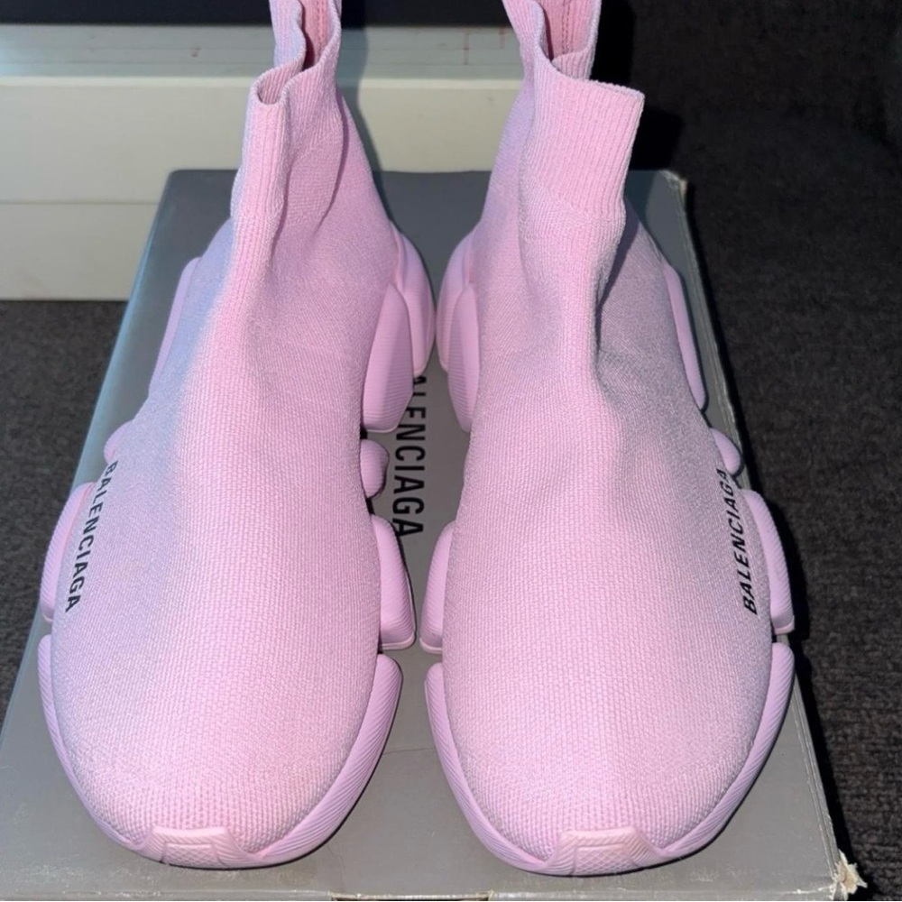 Balenciaga Women's Light Pink Sock Sneakers